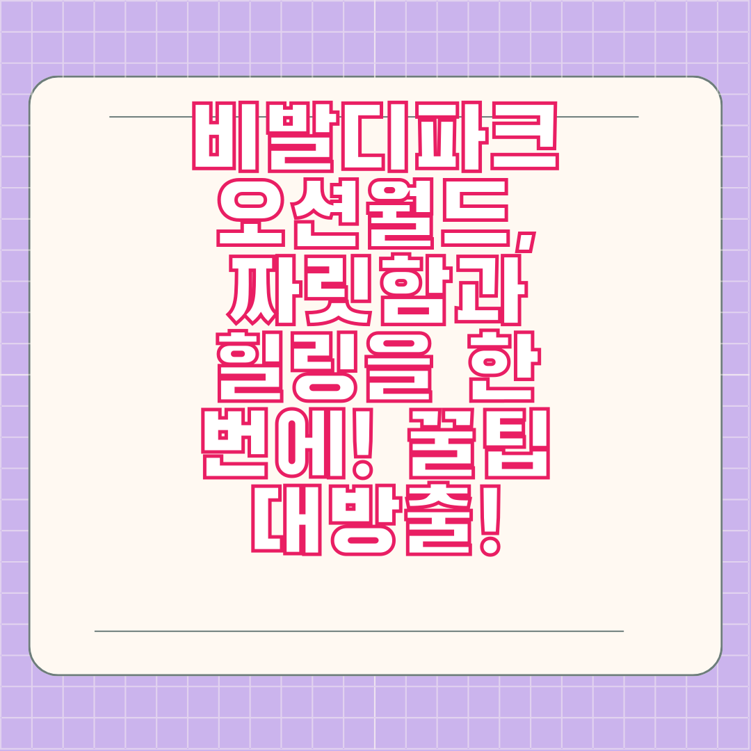 비발디파크 오션월드, 짜릿함과 힐링을 한 번에! 꿀팁 대방출!