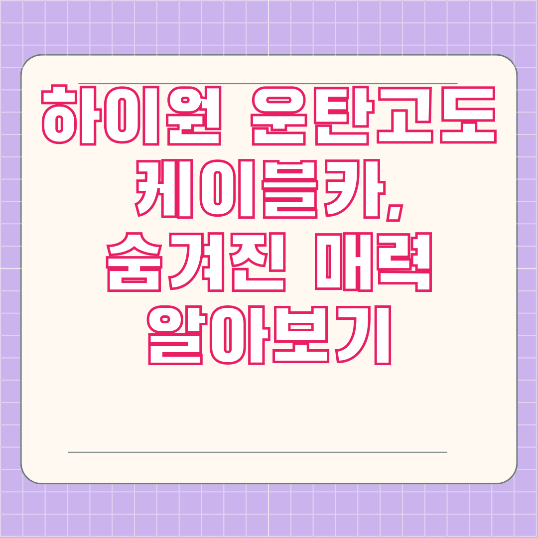 하이원 운탄고도 케이블카, 숨겨진 매력 알아보기