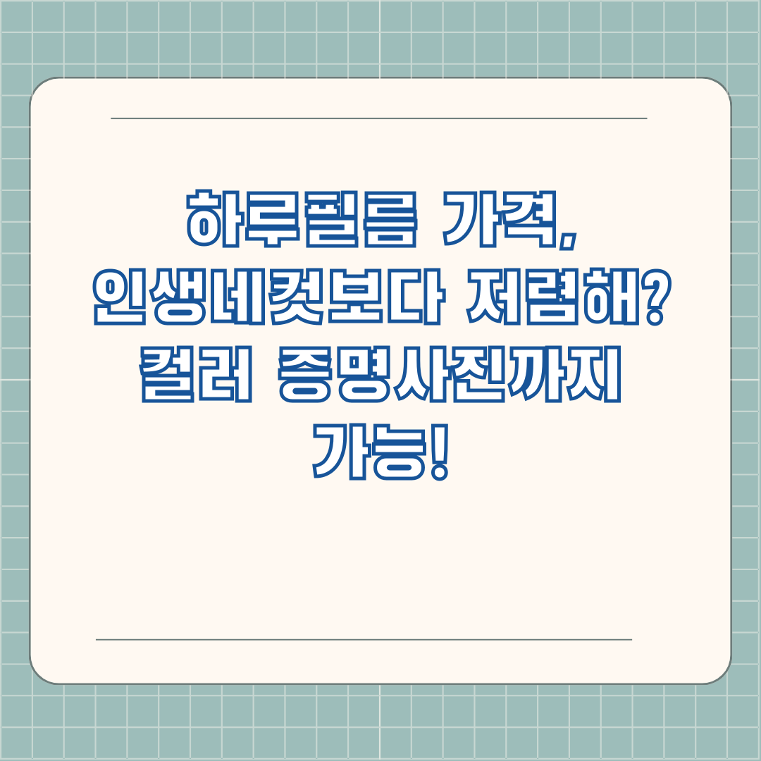 하루필름 가격, 인생네컷보다 저렴해? 컬러 증명사진까지 가능!